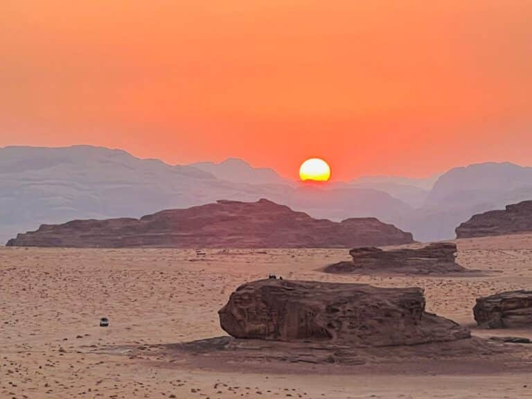 sunset wadi rum jordan