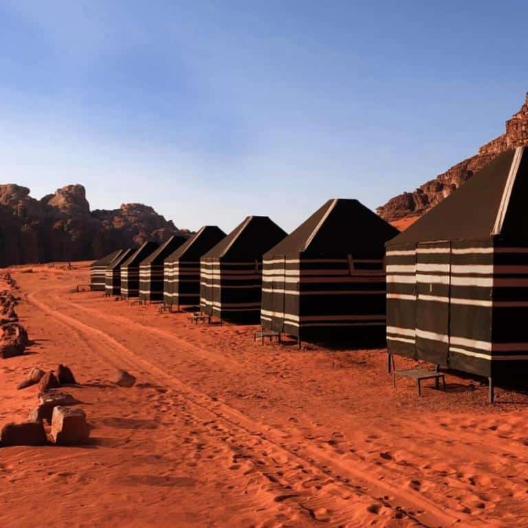 Wadi Rum Bedouin Camp in Jordan desert