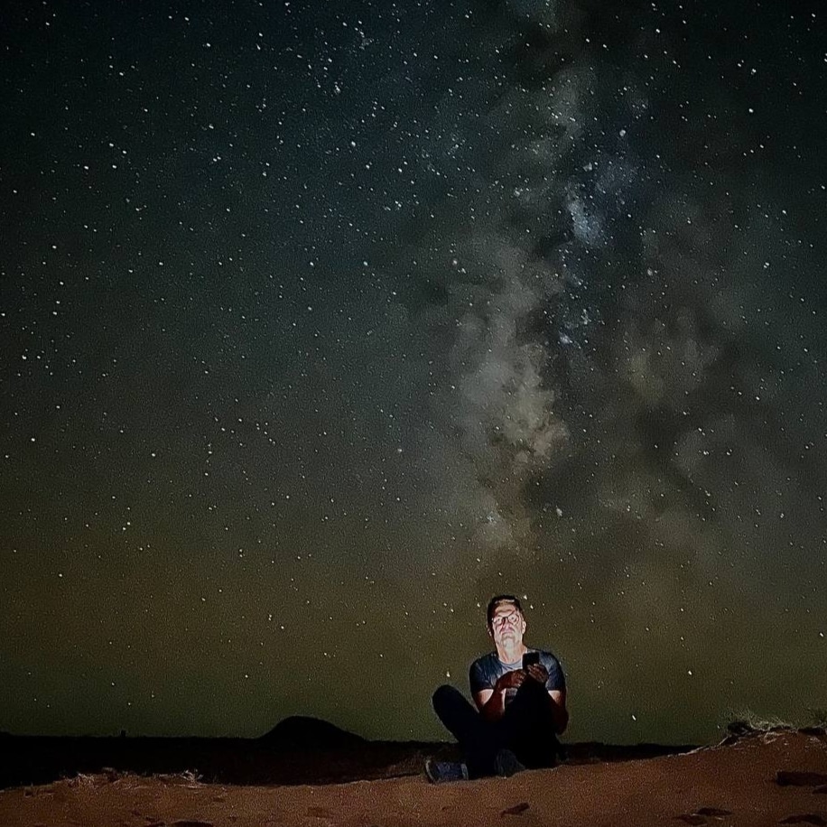 A beautiful nights sky view of Wadi Rum