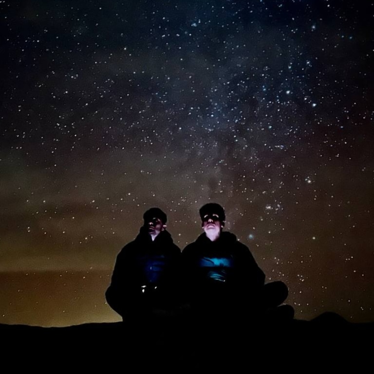 A beautiful nights sky view of Wadi Rum