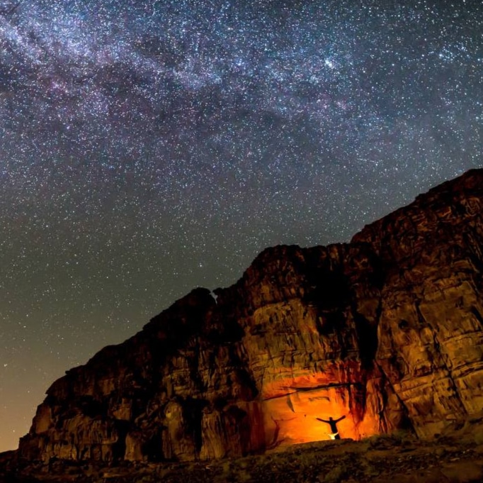Outdoor camping in Wadi Rum