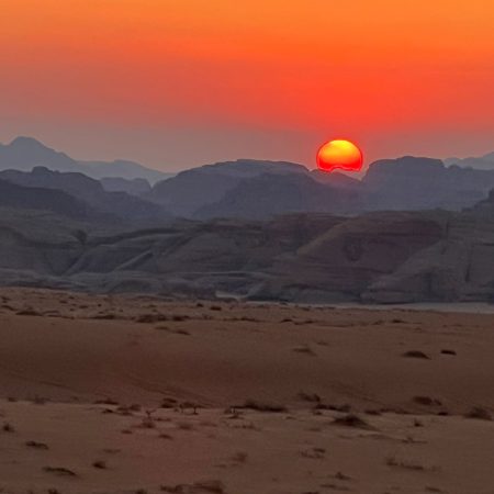 sunset wadi rum desert