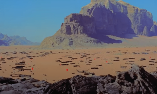 A scene from the classic film Lawrance of Arabia