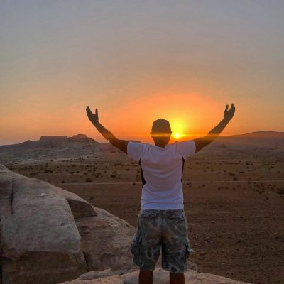 Desert sunset Wadi rum Jordan